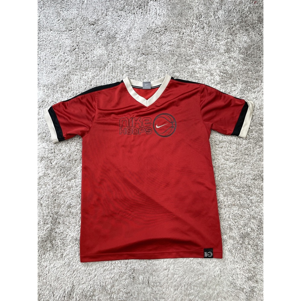 Vintage Nike Hoops Shirt Boys XL Red V-Neck Basketball Graphic Athletic Youth